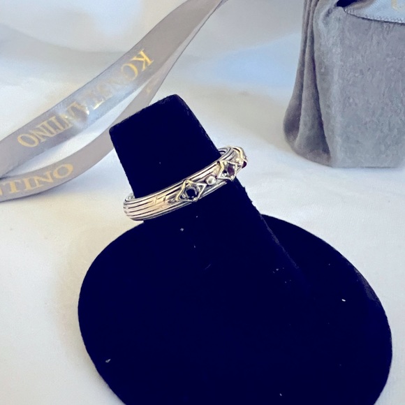 Konstantino; Sterling Silver, 18K Yellow Gold & Ruby Delos Ring; NWOT; Size 5 - Picture 6 of 9